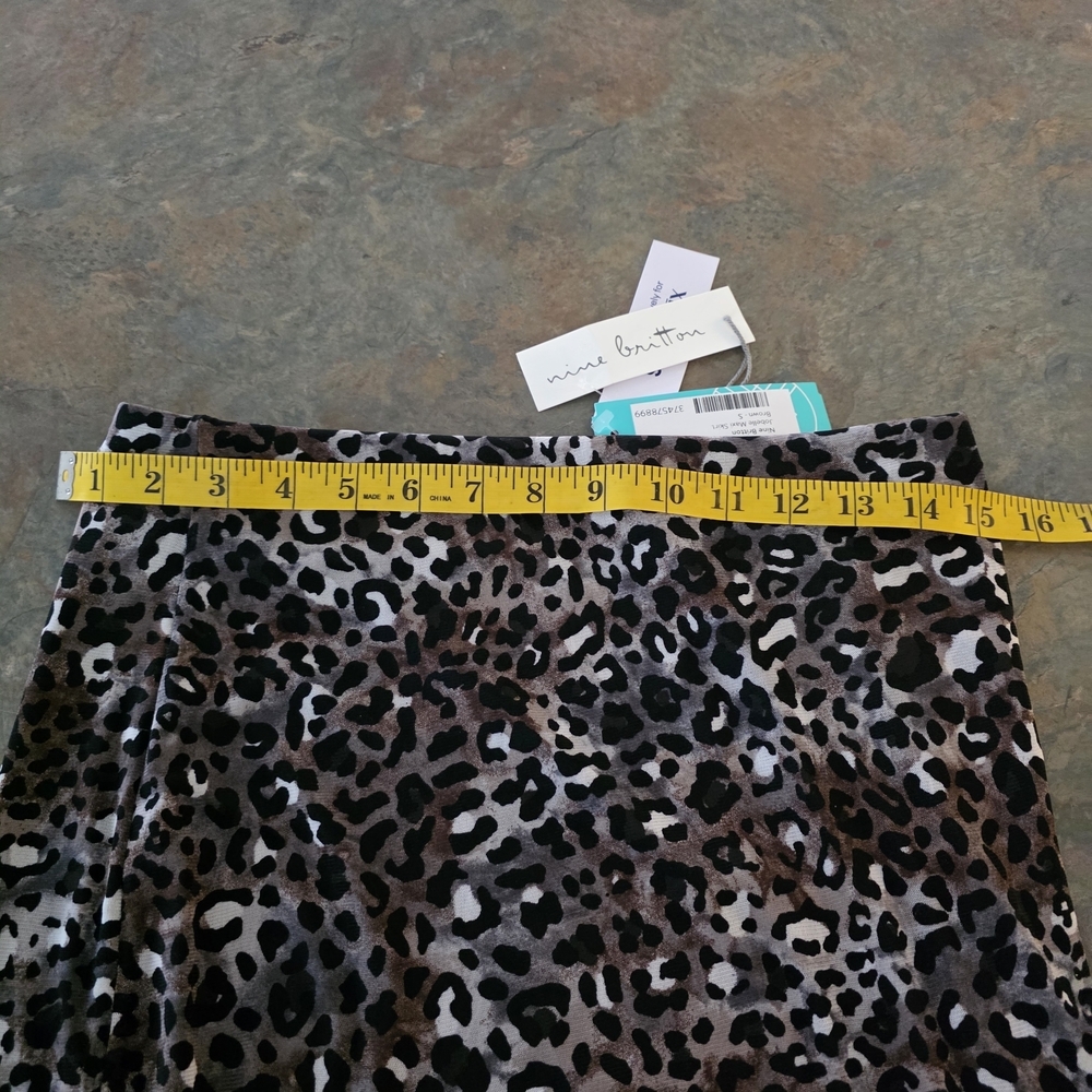 Stitch Fix Nine Britton Black and Gray Leopard Pencil Skirt - Picture 3 of 5